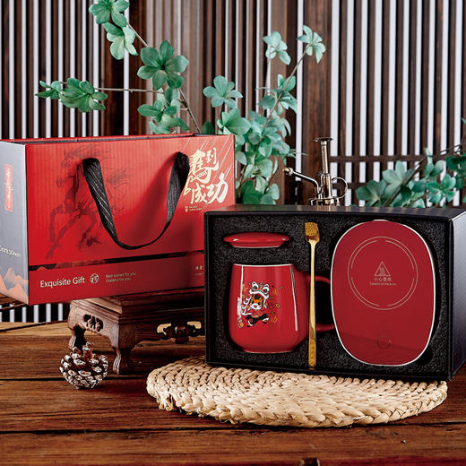 【马到成功❗️马年恒温暖暖陶瓷】彩绘国潮风，国风彩绘高温烧制，健康环保，水杯55°恒温杯礼盒马克杯咖啡礼盒QQ 商品图0