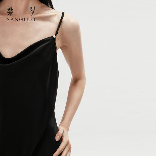 经典优雅』桑罗荡领细带睡裙桑蚕丝女百搭吊带长裙可外穿 商品图1
