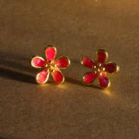 【林栖好物】LX11025004五瓣梅螺钿耳钉（预售7天发货）