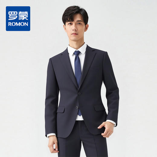 【上衣+裤子】罗蒙男士西服套装婚庆宴会礼服正装气质商务职业修身款结婚礼服两件套 商品图0