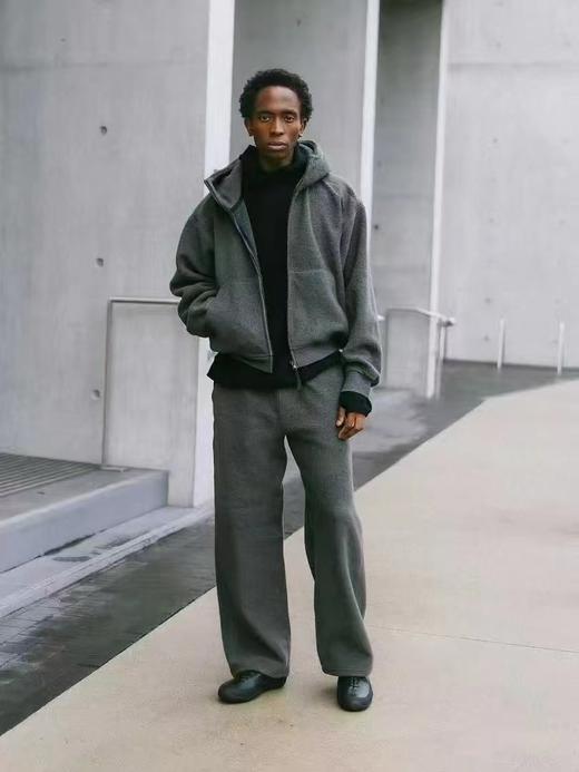 D122411雪花绒毛呢“暖炉”连帽拉链外套男女同款 商品图9