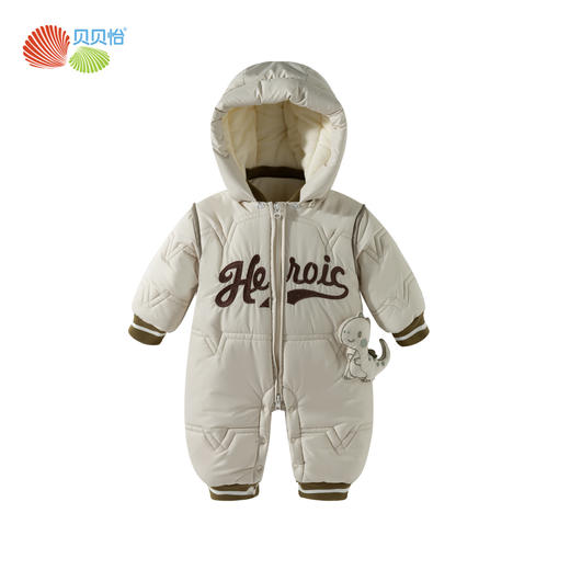 贝贝怡夹棉连体衣冬季男童浅豆绿哈衣ZB4EL038 商品图4