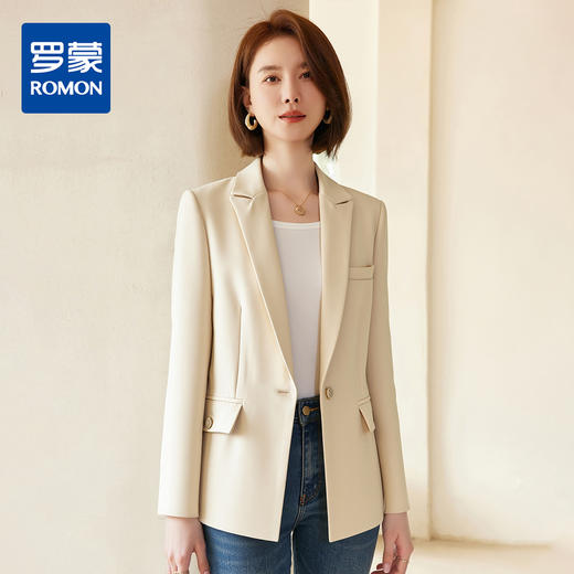 罗蒙女士单西外套气质商务通勤干练显气质百搭垂顺有型西服外套女 商品图0