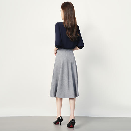 罗蒙气质百搭半身裙舒适微弹商务简约大方优雅中长款半截裙 商品图9