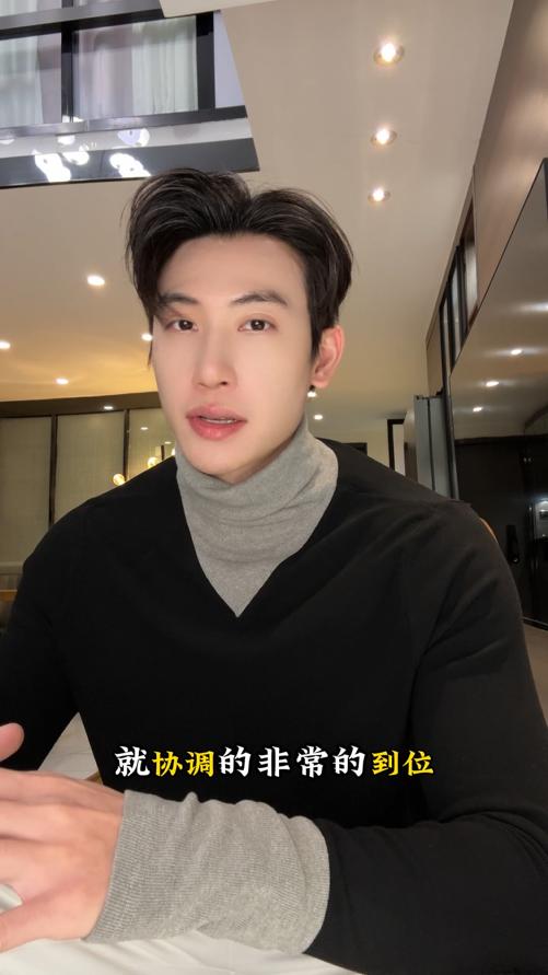 T5077SDSA男士秋冬新款痞帅男装韩版拼接撞色可翻高领长袖T恤百搭时尚 商品图0