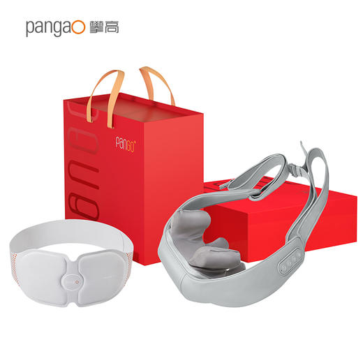 攀高揉捏肩颈按摩器 Neck K6+智能腰腹部按摩带Waist M5 礼盒套装 浅灰色 商品图1