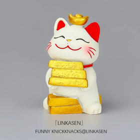 D-ZCMS-03抱金砖-招财猫摆件