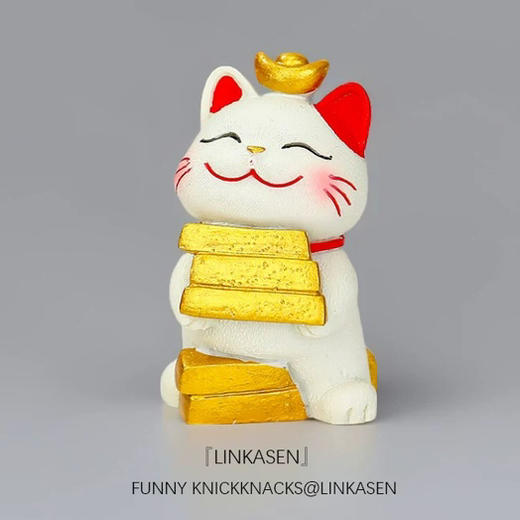 D-ZCMS-03抱金砖-招财猫摆件 商品图0