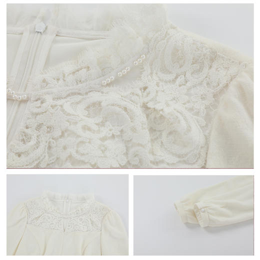 司歌羊毛长袖上衣秋冬女收腰复古优雅T921232 商品图2