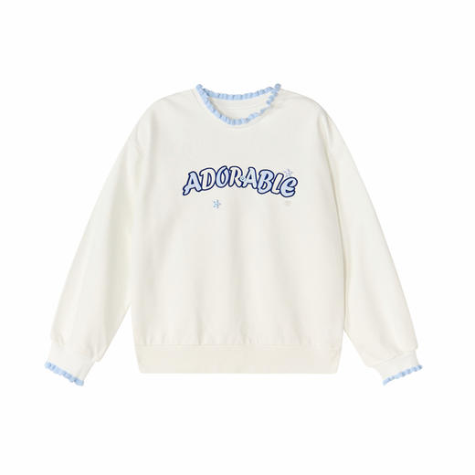 笛莎Deesha 童装女童卫衣2026春新款甜美撞色花边卫衣 商品图4