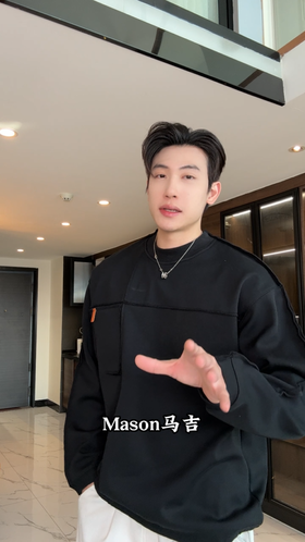 WY2505SDSA男士秋冬新款痞帅男装潮牌纯色压线磨边圆领卫衣百搭时尚上衣