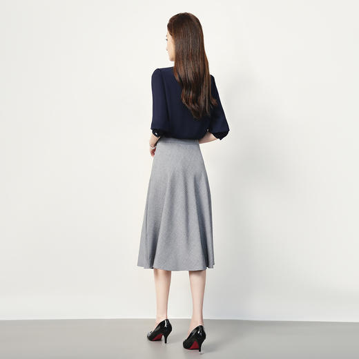 罗蒙气质百搭半身裙舒适微弹商务简约大方优雅中长款半截裙 商品图8