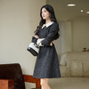 奢姿2025冬季大码女装娃娃领波点连衣裙胖妹妹复古赫本风小黑裙9954853940 商品缩略图1