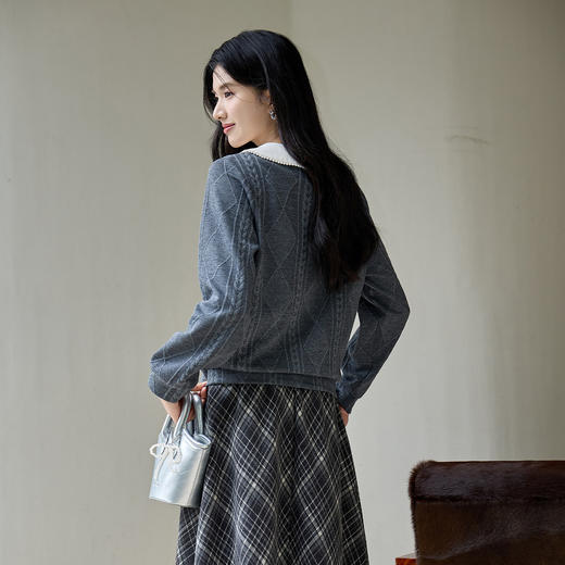 奢姿大码女装2025冬季减龄蝴蝶结娃娃领卫衣胖妹妹时尚休闲上衣9954253946A 商品图3