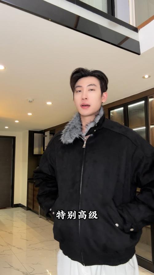 1317SDSA男士秋冬新款痞帅男装美式复古座山雕立领夹克外套百搭宽松 商品图0