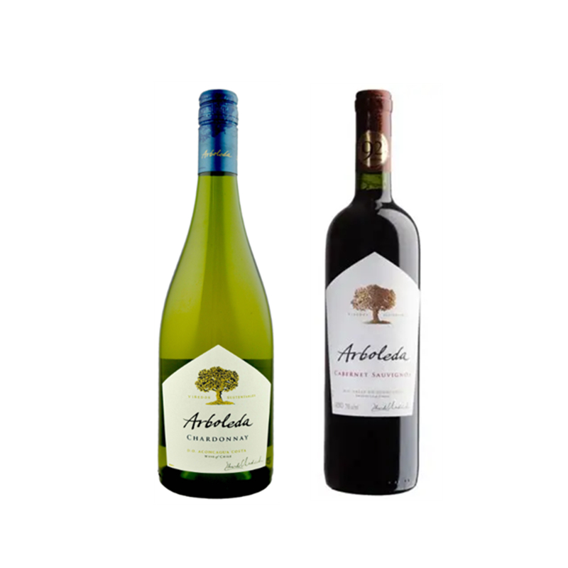 【ENOTECA】智利酒王旗下珍木酒庄(珍木赤霞珠红葡萄酒ARBOLEDA CABERNET SAUVIGNON +珍木霞多丽白葡萄酒ARBOLEDA CHARDONNAY  )