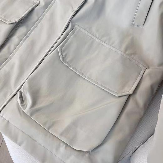 D122405冬季工装羊羔毛派克服大码宽松保暖大翻领海军领保暖外套女 商品图10