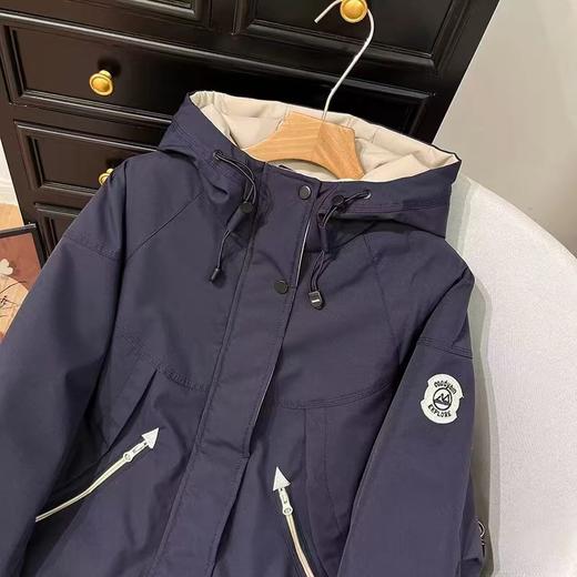 D122406连帽新款加绒保暖休闲羊羔毛派克服外套休闲服女 商品图7