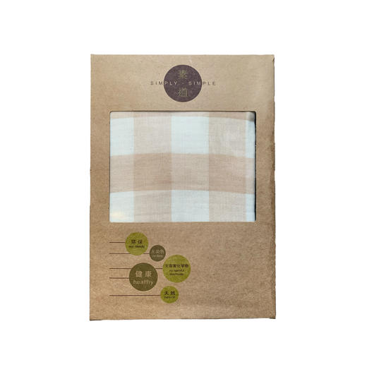  素道有机彩棉枕巾 | 2个装 棕色格子 78*52cm 五层纱布 双面可用 加宽包边工艺 透气柔软枕套 商品图9