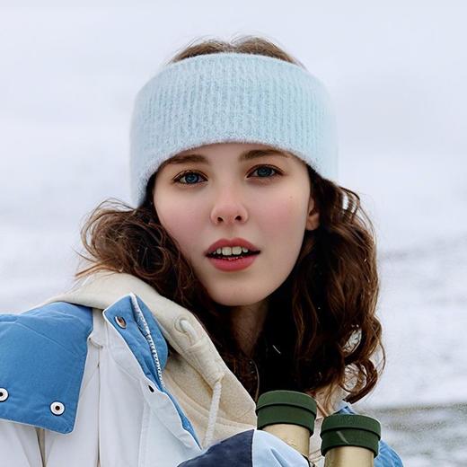 冬季保暖头带女仿水貂绒护耳头带女户外骑行运动发带女高弹发带男 商品图2