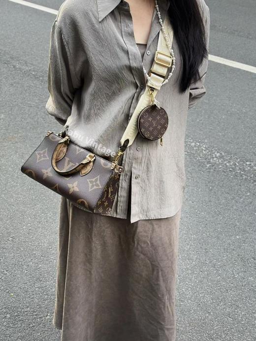 驴家 ONTHEGO East-West 经典老花满印丛林包 帆布 单肩手提包 女款 棕色（ZB*LZ） 商品图0