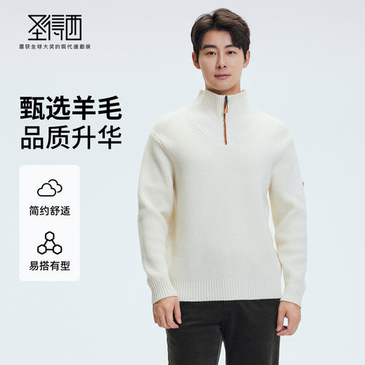 【门店同款&100%绵羊毛】圣得西2025年冬季羊毛衫立领套头针织衫 商品图0