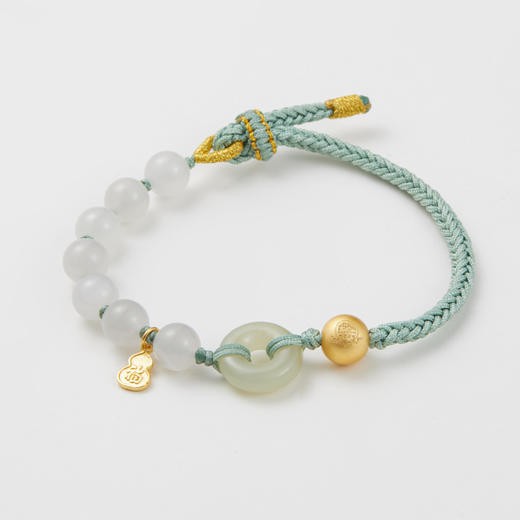 和田玉平安扣单圈手绳 商品图1