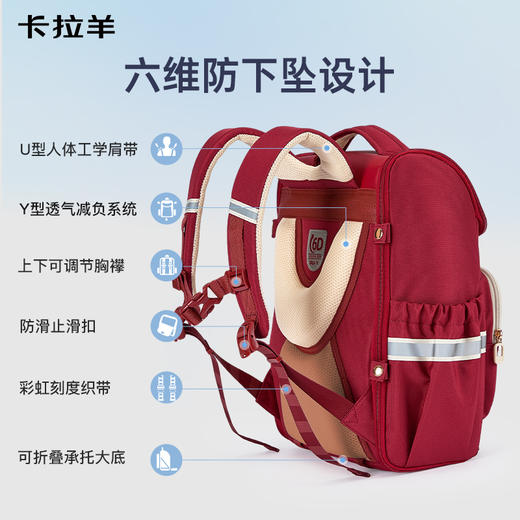 【大嘴书包3.0】卡拉羊小学生6维减负阻尼防下坠大嘴书包大容量双肩背包未来式CX2291+2585 商品图2