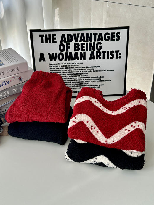 【秒杀】出口韩国童装❗️母婴专属品质❗【亲子款条纹半边绒保暖套装】毛绒绒的面料，手感软糯，性价比超高的款 商品图4