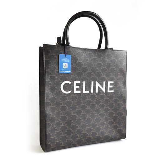 【95新】CELINE思琳中号老花拼黑色凯旋门tote琴谱手提单肩包女士 231225AK47 商品图2
