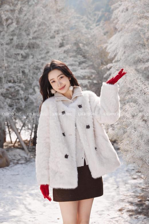 【门店同款】ENJOY冬季“暖冬软糖”双排扣毛毛外套 168843458 商品图2