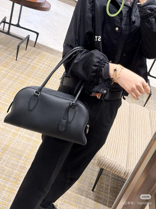 1224-2 新款 原版皮全钢五金 TR横款 India保龄球包 通勤手提包 日常腋下包 商品图8