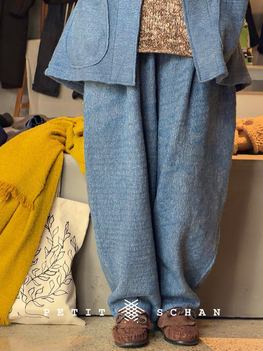 PETIT SCHAN小闪 CLO#1007 Let go 放得下 羊毛棉手工蓝染锥型打坐裤 商品图0