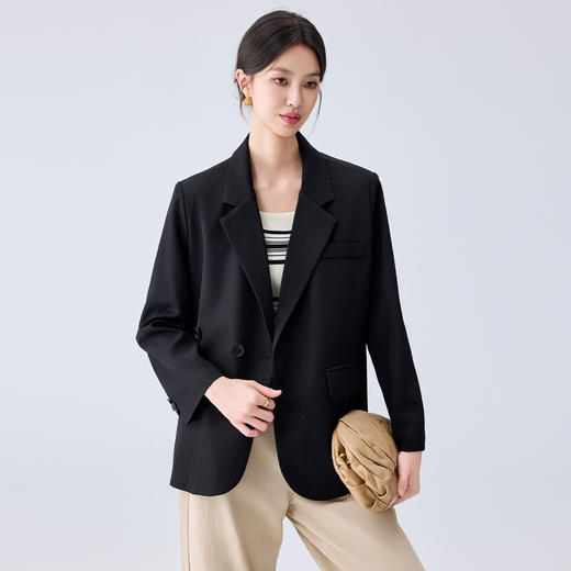 罗蒙女士西服外套舒适透气优雅干练气质职业商务休闲单西外套女 商品图7