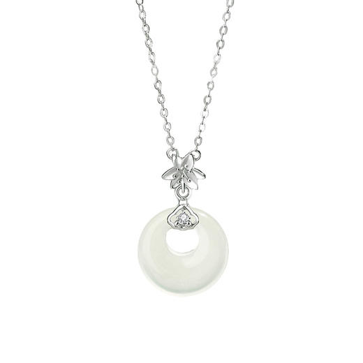 【百合如意】925纯银平安扣玉髓项链【JHY-N000666B】 商品图4