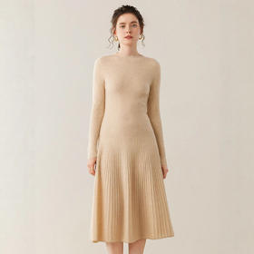 「高货rig」全新升级【铂金会员487/天猫659/差价172】(13515)洛诗琳气质针织羊绒连衣裙2025秋冬新款修身显瘦中长A字裙