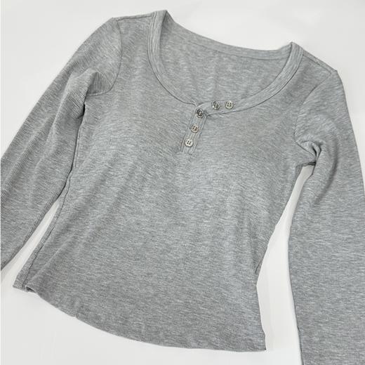 壁虎瑜伽【2512SY470】内搭修身V领一体杯胸T恤 （5天发货）（一体式胸垫） 商品图6