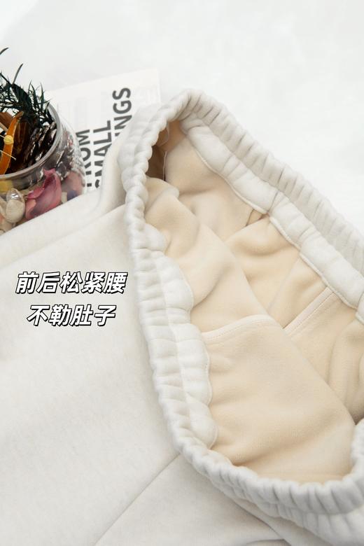 现货，今天发！【加绒牛奶裤】王炸裤🔥软软糯糯冬季百搭休闲裤，米杏色，松紧腰头，内层细密短绒，保暖舒适亲肤！面层面料：67%聚酯纤维，14.3%粘纤，7.8%锦纶，7.6%腈纶，3.3%羊毛 商品图11