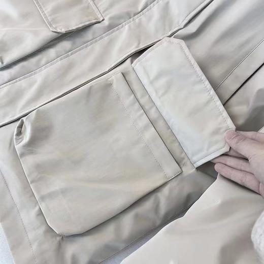 D122405冬季工装羊羔毛派克服大码宽松保暖大翻领海军领保暖外套女 商品图8