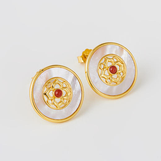 莲花贝母耳钉 商品图1