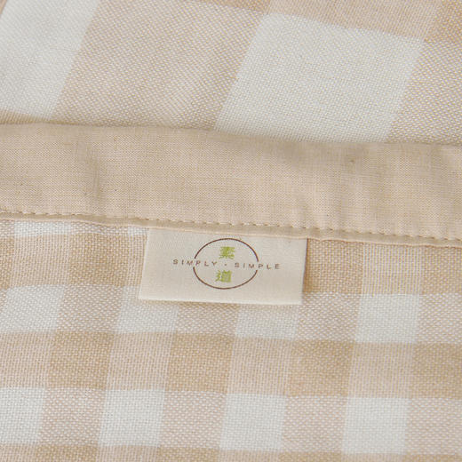  素道有机彩棉枕巾 | 2个装 棕色格子 78*52cm 五层纱布 双面可用 加宽包边工艺 透气柔软枕套 商品图4