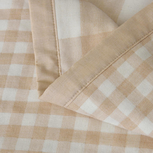  素道有机彩棉枕巾 | 2个装 棕色格子 78*52cm 五层纱布 双面可用 加宽包边工艺 透气柔软枕套 商品图3