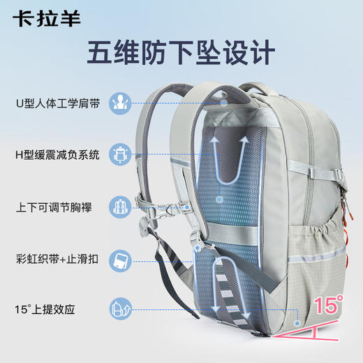 【考拉抱抱包】卡拉羊5维防下坠减负登山包大容量双肩包元气维他 CX5537/L 商品图2
