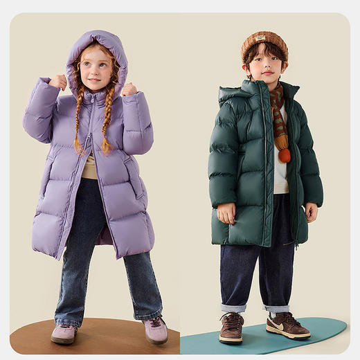 【三防】迷你巴拉男女童儿童长款羽绒服连帽外套2025秋冬新款 商品图2
