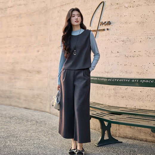 奢姿大码女装2025冬季半高领设计三件套胖妹妹半松紧时尚轻奢套装9954994419 商品图1