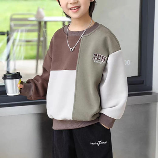 裁缝学苑TQ188童装男童拼接款卫衣纸样儿童打底衫圆领新款韩版上衣样板 商品图4