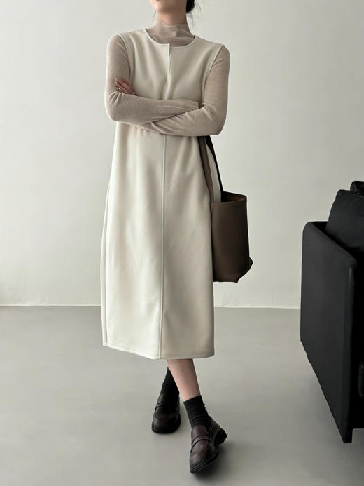 C*S同款顶级质感冬日叠穿神器极简羊毛醋酸背心裙 商品图3
