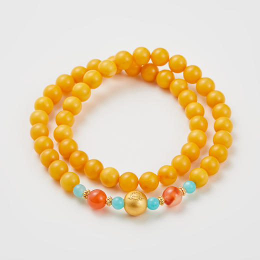蜜蜡老色双圈手串 商品图1