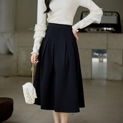 奢姿大码女装2025冬季时尚通勤半身裙胖妹妹气质复古简约中长裙9954491072 商品图0