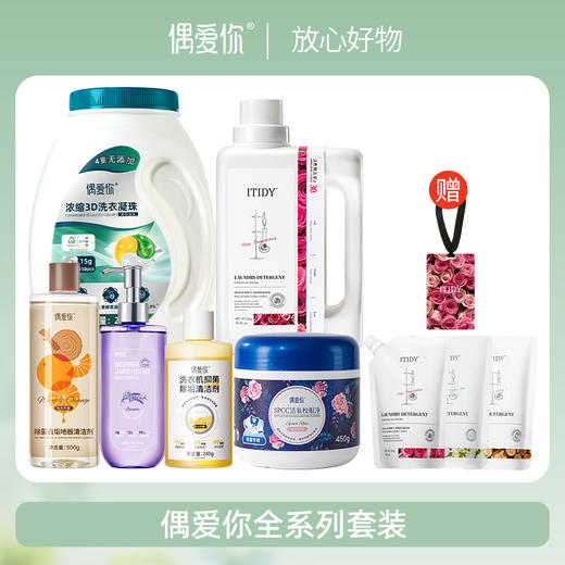 【年末家清囤货装】偶爱你全系列套装（黛隐清溪+内衣洗衣液+校服净+地板清洁剂+洗衣机清洁剂+香氛洗衣原液）【龙菲精选】 商品图0